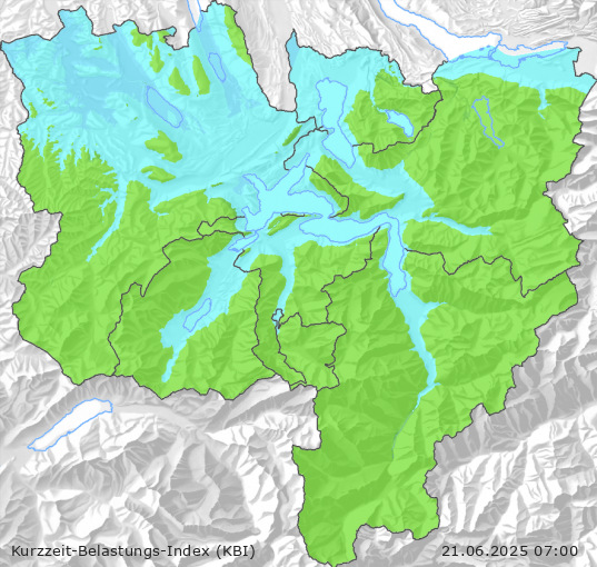 Karte der Luftqualität in der Innerschweiz, KBI